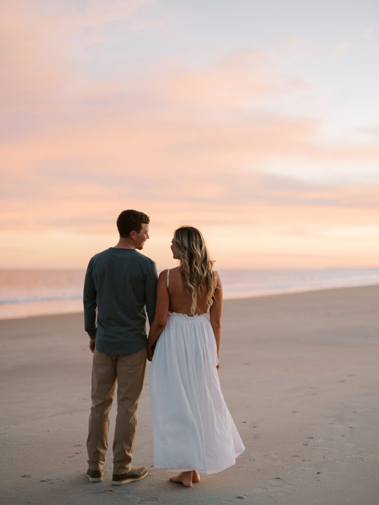 Beach engagement session at sunset in North Myrtle Beach, South Carolina: Jeff Patterson Photography 