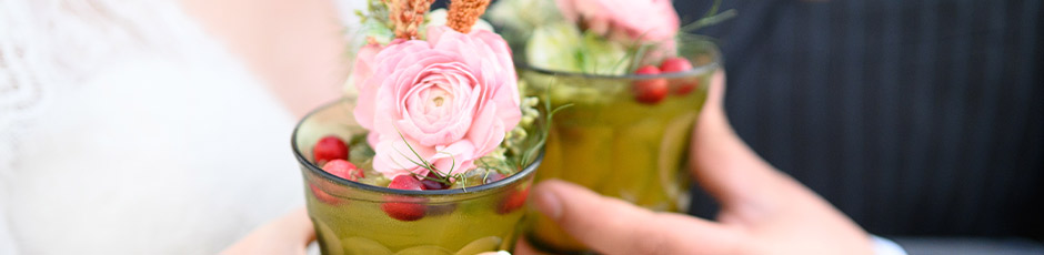 drinks with flowers