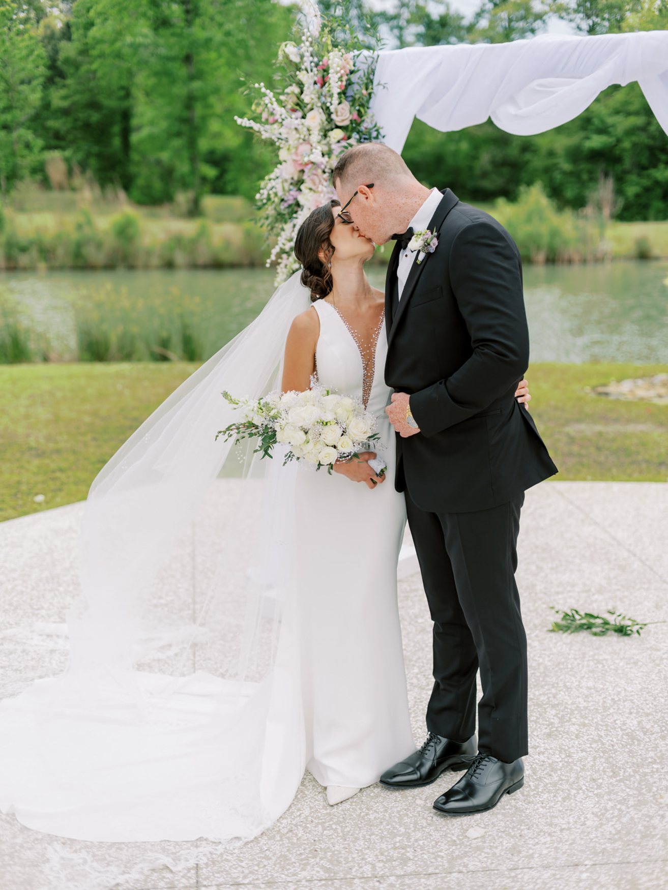 Couple celebrating their wedding at White Oaks Farm in the Myrtle Beach area