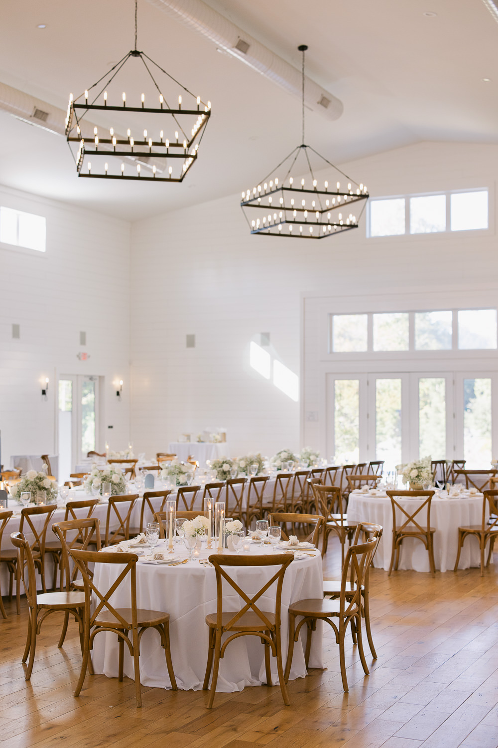 The 9,800 square foot Main Hall set for a reception